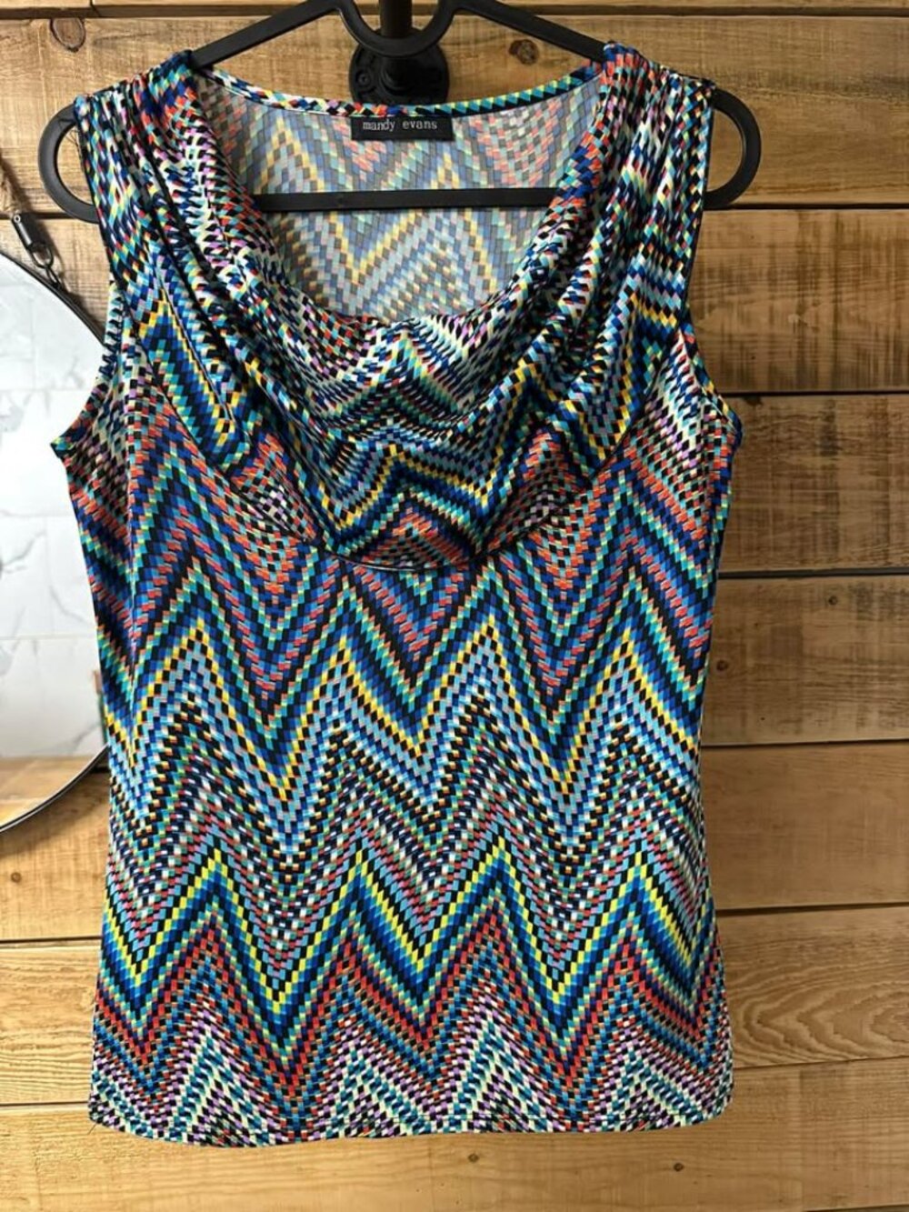 MANDY EVANS Women Top M Colorful Short Sleeve ✨ Summer Casual – MUST GO